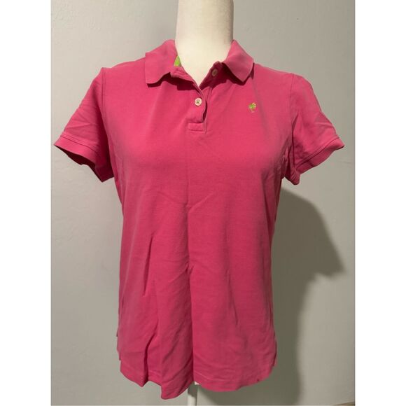 Lilly Pulitzer Tops - Lilly Pulitzer pink polo shirt L